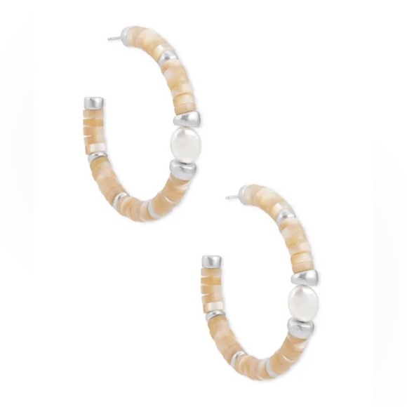 Kendra Scott Lila hoops in silver natural mix - Picture 2 of 4